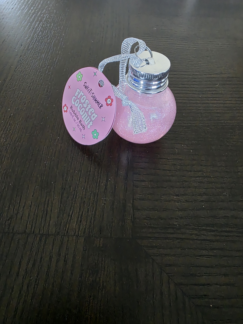 Ulta Beauty Pink Glitter Frosted Coconut Bulb Ornament Bubble Bath